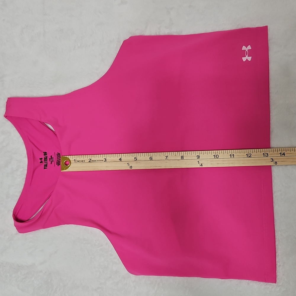 Under Armour Pink Athletic Tank Top Cropped Performance - Picture 8 of 9